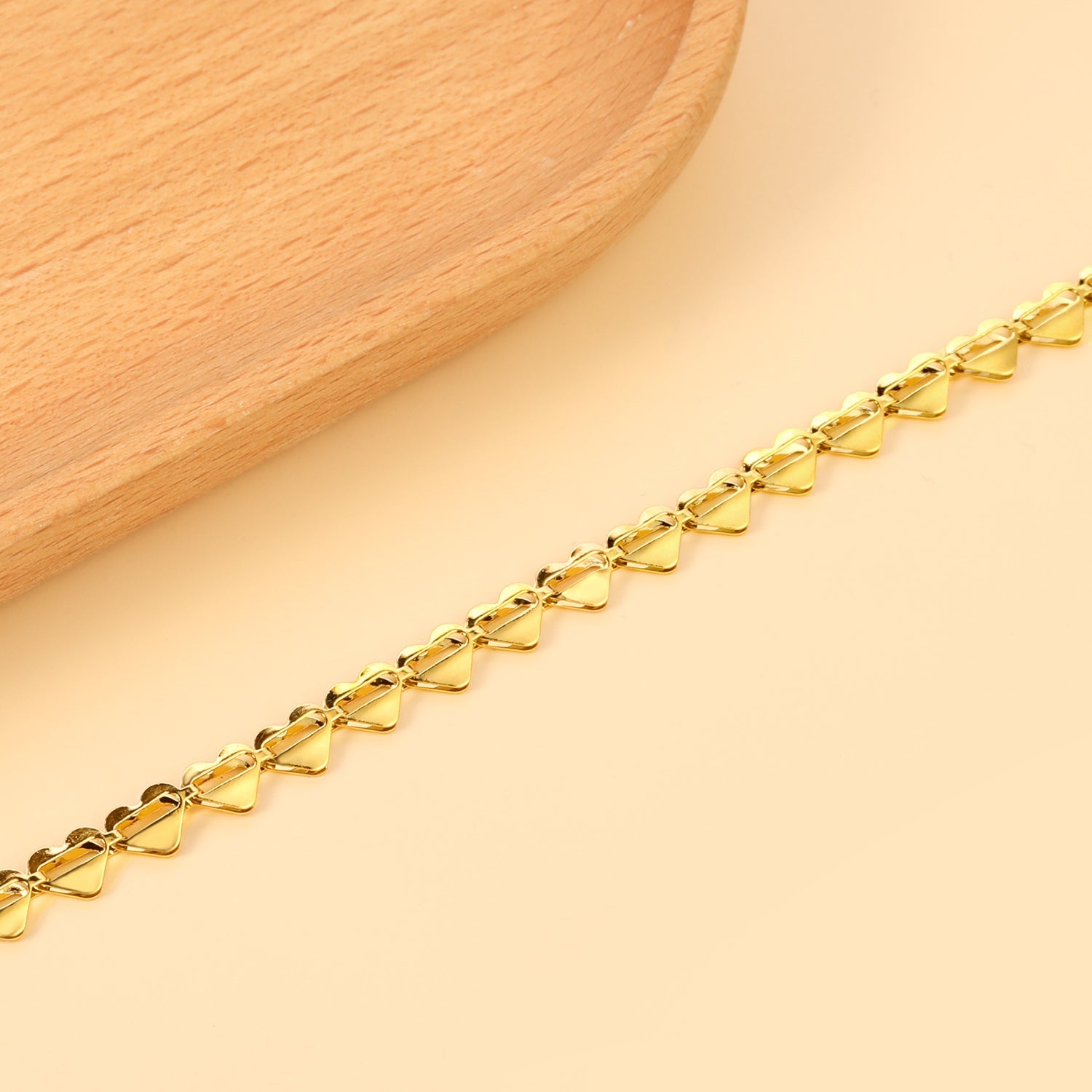 28 / 39pcs Heart Shape Accessories Pendant 7*5.5mm Anklet 22+3cm asonjewelry