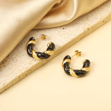 C Shape Twist Drip Earrings 6.4*23mm