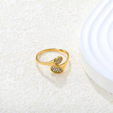 Wholesale 18K Gold Plated Double Crystal Cluster Open Ring Hypoallergenic