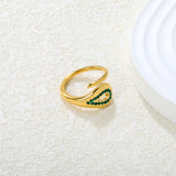Wholesale 18K Gold Plated Teardrop Gemstone Ring Set Hypoallergenic