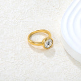 Wholesale 18K Gold Plated Solitaire Gemstone Ring Set Hypoallergenic