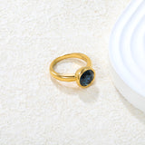 Wholesale 18K Gold Plated Solitaire Gemstone Ring Set Hypoallergenic