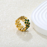 Wholesale 18K Gold Plated Geometric Diamond & Emerald Earring Set Hypoallergenic
