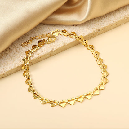 28 / 39pcs Heart Shape Accessories Pendant 7*5.5mm Anklet 22+3cm asonjewelry