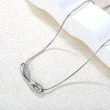 35.7*9.5mm Hollow Smile-Shaped Pendant 1.2mm Round Snake Chain 40+5cm + 6mm Round End Cap Necklace Steel/Gold