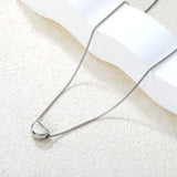 11.4*8.3mm Sugar Bean Pendant 1.0mm Square Link Chain 40+5cm + 6mm Round Tag Necklace Steel/Gold