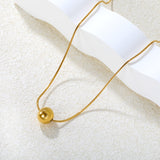 12mm Gold Bead 1.2mm Round Snake Chain 60cm Sweater Chain Necklace Two-Tone/Gold