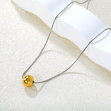 12mm Gold Bead 1.2mm Round Snake Chain 60cm Sweater Chain Necklace Two-Tone/Gold