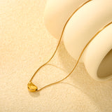 11.4*8.3mm Sugar Bean Pendant 1.0mm Square Link Chain 40+5cm + 6mm Round Tag Necklace Steel/Gold