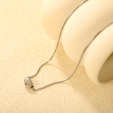 11.4*8.3mm Sugar Bean Pendant 1.0mm Square Link Chain 40+5cm + 6mm Round Tag Necklace Steel/Gold