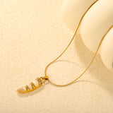 10*29mm Ivory-Inlaid White Cat's Eye/Turquoise 1.0mm Round Snake Chain 50+5cm + 6mm Round End Cap Necklace Gold