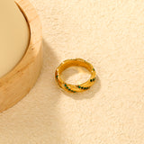 Wholesale 18K Gold Plated Twisted Diamond & Emerald Band Set Hypoallergenic