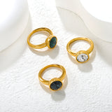 Wholesale 18K Gold Plated Solitaire Gemstone Ring Set Hypoallergenic