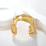 30mm wide, 60mm inner diameter, irregular wide polished geometric bracelet, gold