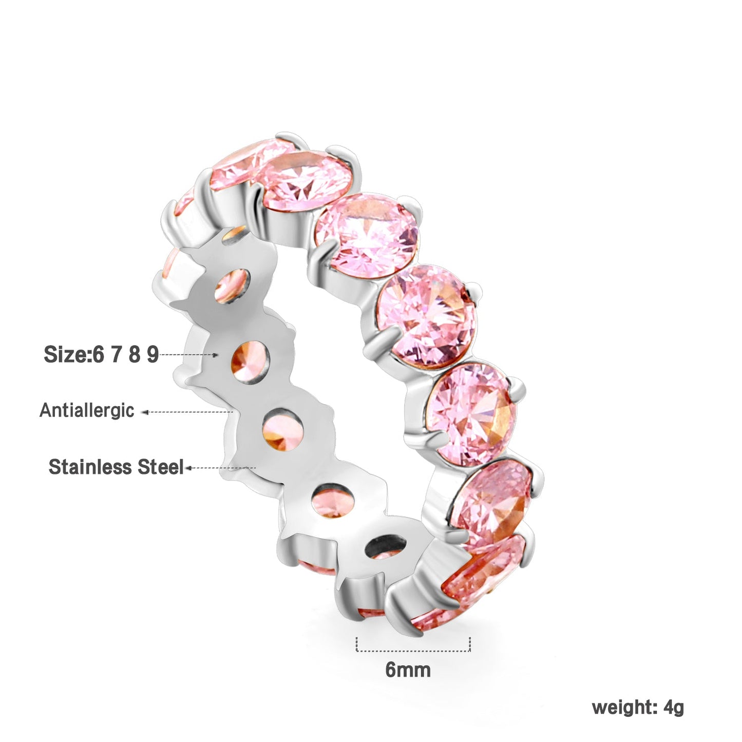 New white stone ring female light luxury sense of high class with elegant temperament metal wind asonjewelry