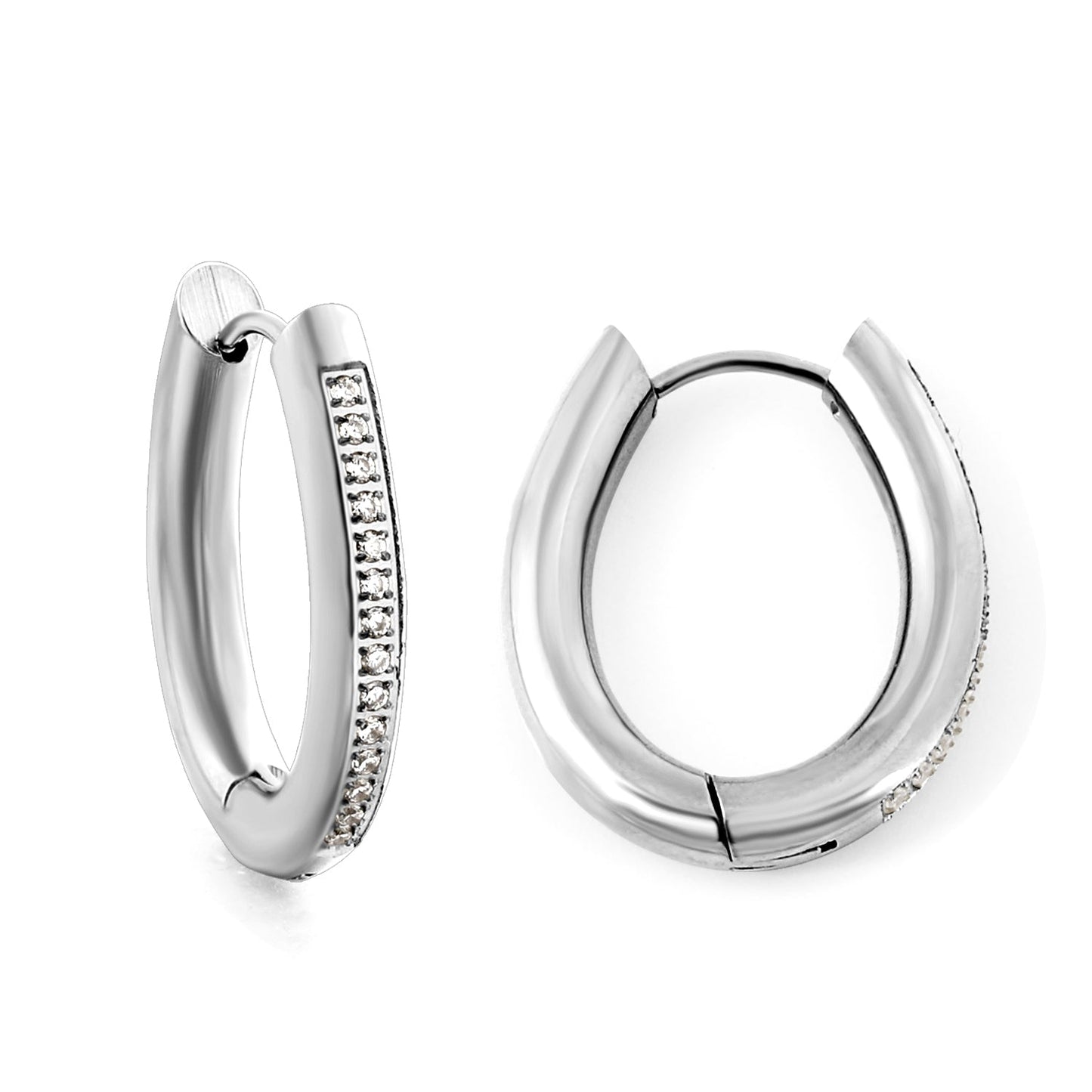 Oval Earrings with Diamonds 20.6*25.8mm asonjewelry