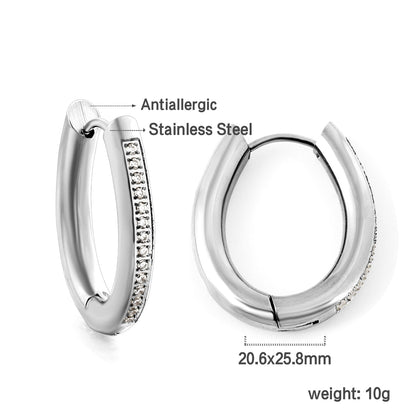 Oval Earrings with Diamonds 20.6*25.8mm asonjewelry