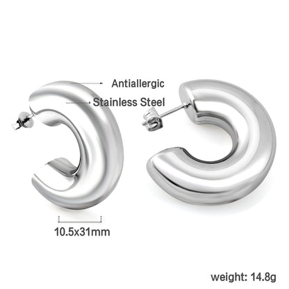 C-shaped earrings 10.5*31mm asonjewelry