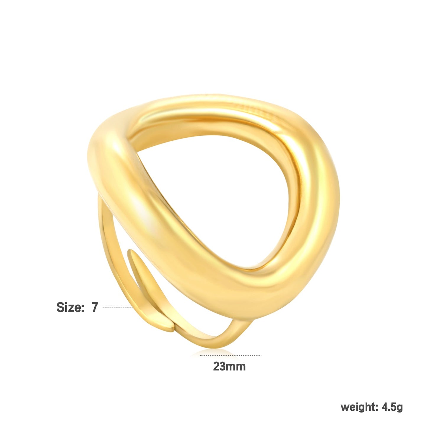 Wholesale 18K Gold Plated Sculpted Statement Ring Hypoallergenic asonjewelry