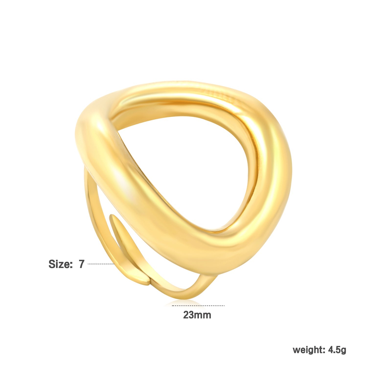 Wholesale 18K Gold Plated Sculpted Statement Ring Hypoallergenic asonjewelry