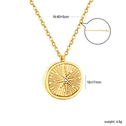 Diamond-set pentagram cast-craft necklace, gold asonjewelry