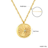 Diamond-set pentagram cast-craft necklace, gold