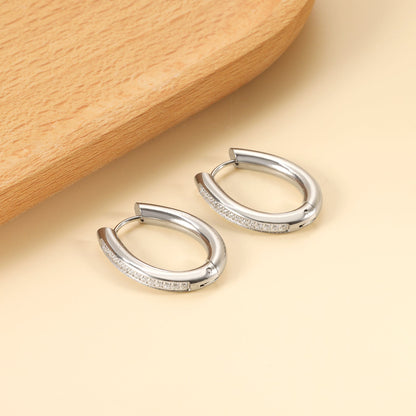 Oval Earrings with Diamonds 20.6*25.8mm asonjewelry