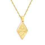 Unique Design Star Moon Casting Technique Necklace, Gold