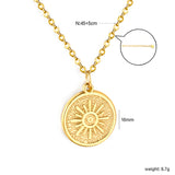 Sun-Shaped Casting Technique Necklace, Gold