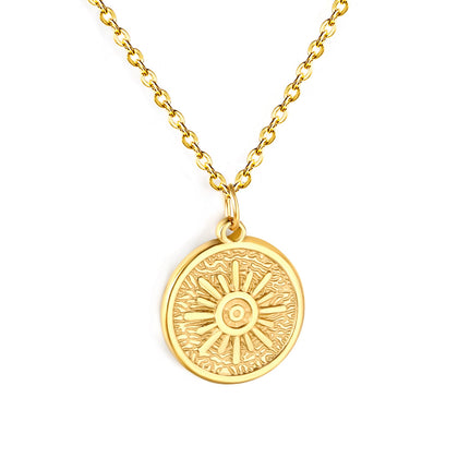 Sun-Shaped Casting Technique Necklace, Gold asonjewelry