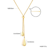 Large & Small Teardrop Minimalist Necklace, Gold