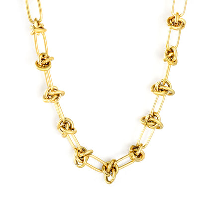 Wholesale 18K Gold-Plated Floral Declaration Chain Necklace Hypoallergenic Steel/Gold
