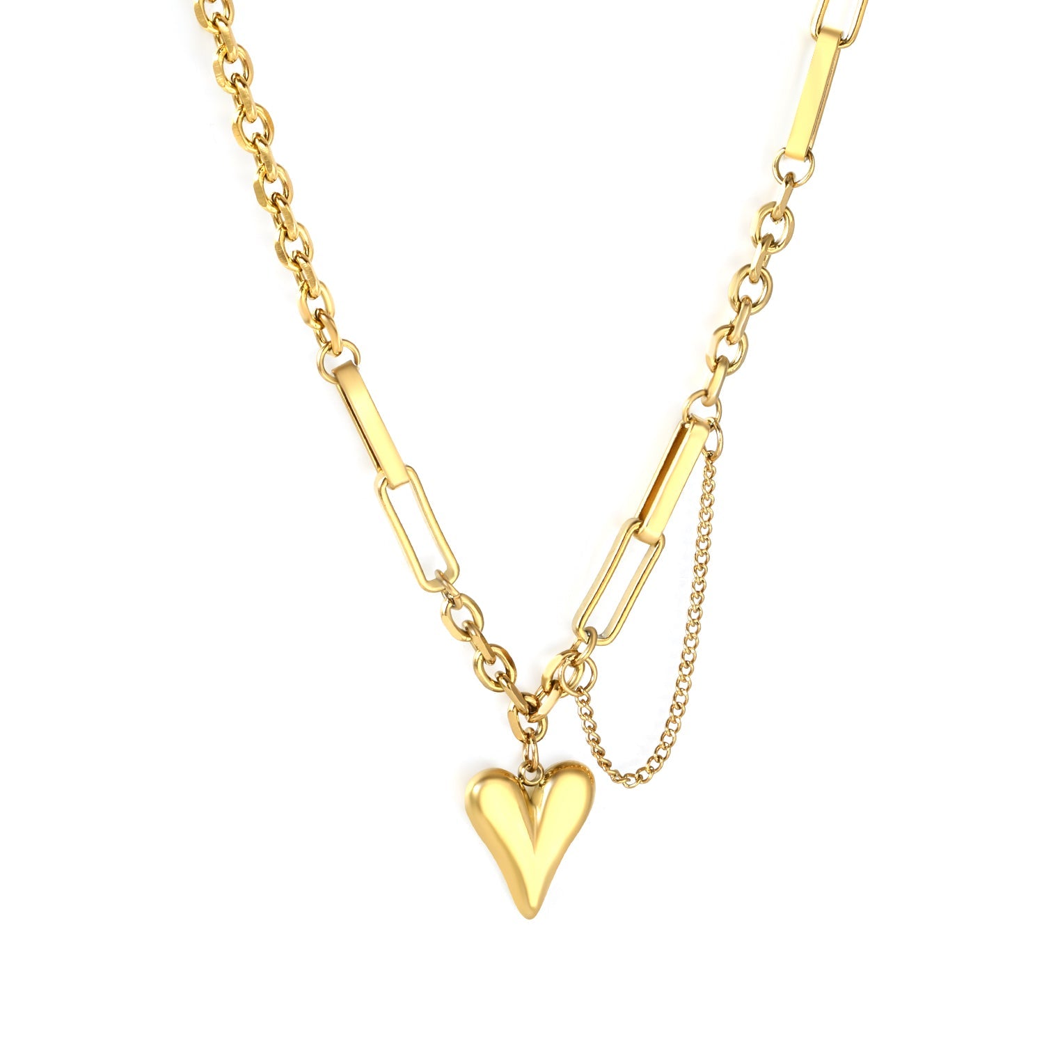 Unique Design Chain with Heart Pendant Necklace asonjewelry