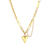 Unique Design Chain with Heart Pendant Necklace