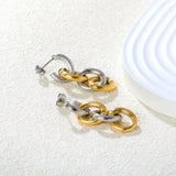 Chain-Shaped Earrings, Two-Tone Gold