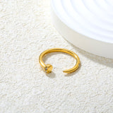 Wholesale 18K Gold Plated Minimalist Cuff Ring with Crystals Hypoallergenic