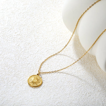Sun-Shaped Casting Technique Necklace, Gold asonjewelry