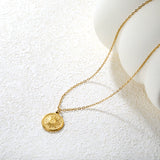 Sun-Shaped Casting Technique Necklace, Gold