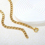 Wholesale 18K Gold-Plated Heart Cuban Chain Necklace Hypoallergenic Steel/Gold