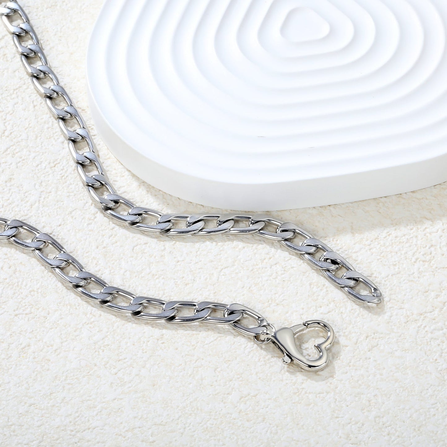 Wholesale 18K Gold-Plated Heart Cuban Chain Necklace Hypoallergenic Steel/Gold asonjewelry