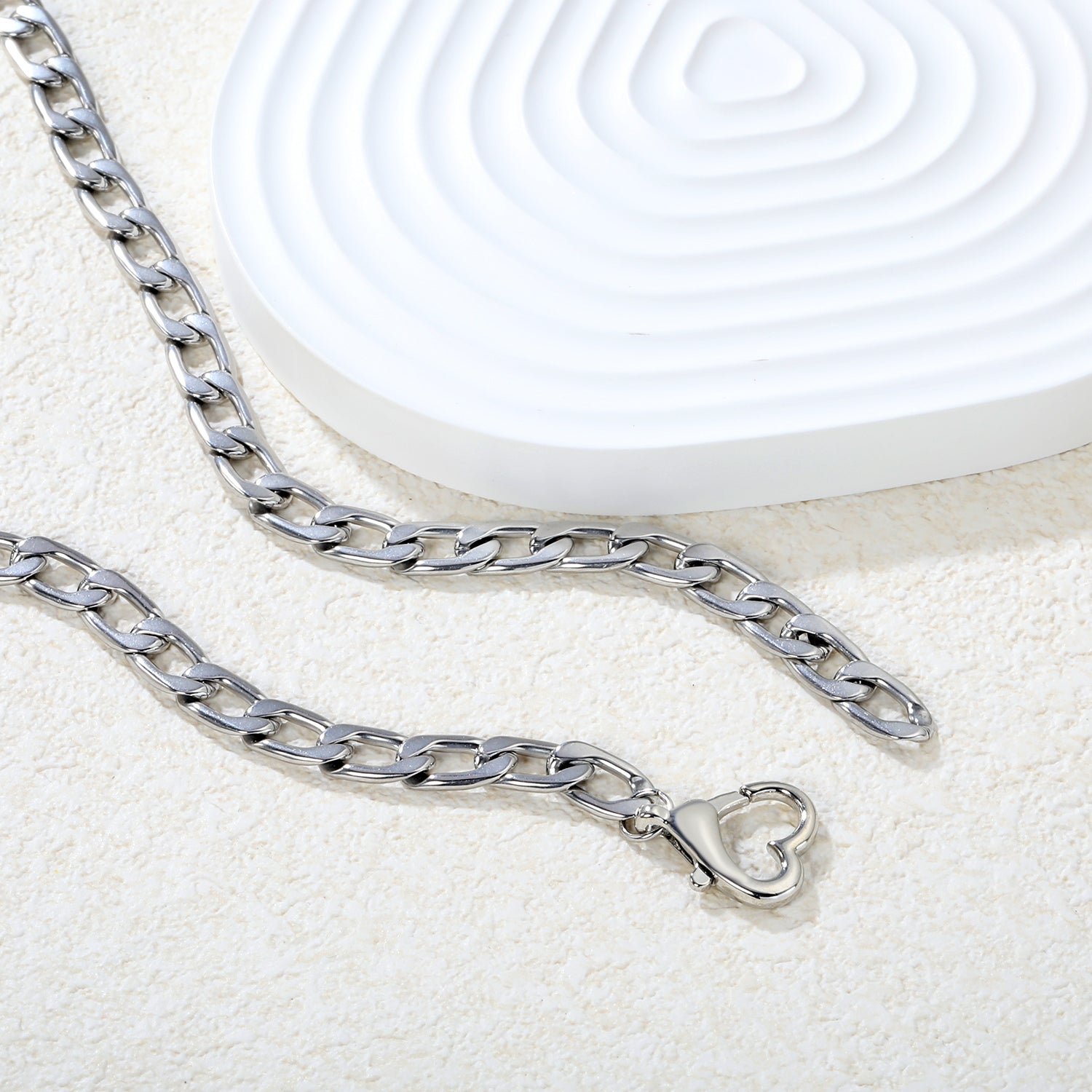 Wholesale 18K Gold-Plated Heart Cuban Chain Necklace Hypoallergenic Steel/Gold asonjewelry