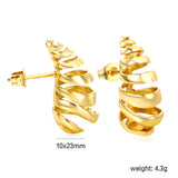 10*23mm spring drop earrings gold color
