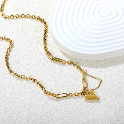 Unique Design Chain with Heart Pendant Necklace asonjewelry