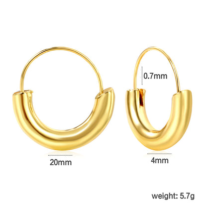 0.7*20mm outer 20mm semi-circle dangling earrings gold color asonjewelry