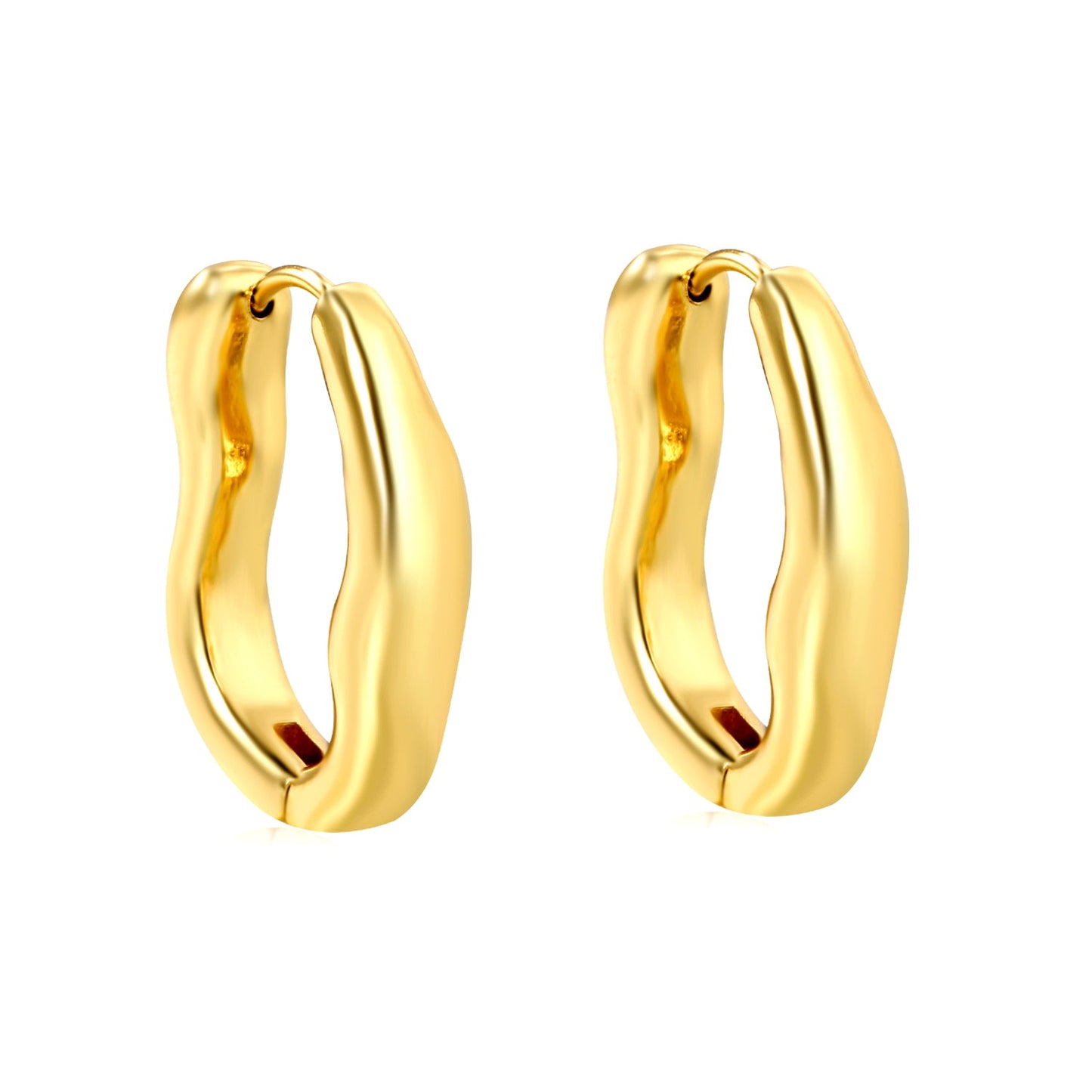 6.0*20.6*25mm irregular solid 0 shape earrings gold color asonjewelry