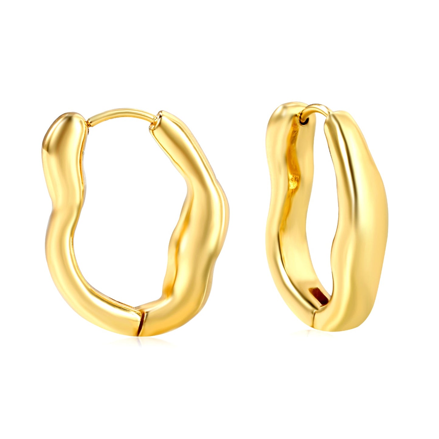 6.0*20.6*25mm irregular solid 0 shape earrings gold color asonjewelry