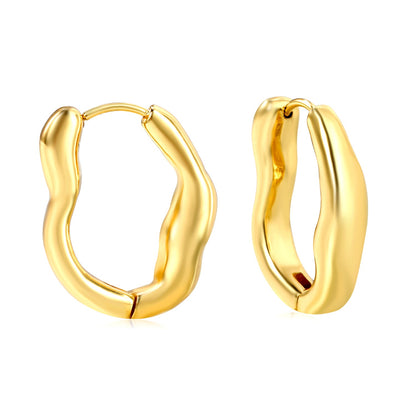 6.0*20.6*25mm irregular solid 0 shape earrings gold color asonjewelry