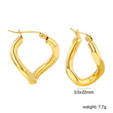 3.5*22mm Twisted Wire Double Sided Angled Earrings Gold color