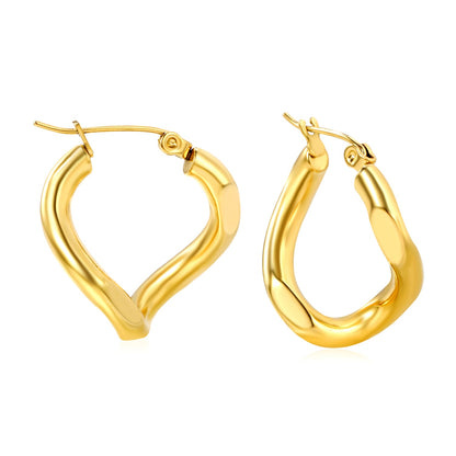 3.5*22mm Twisted Wire Double Sided Angled Earrings Gold color asonjewelry
