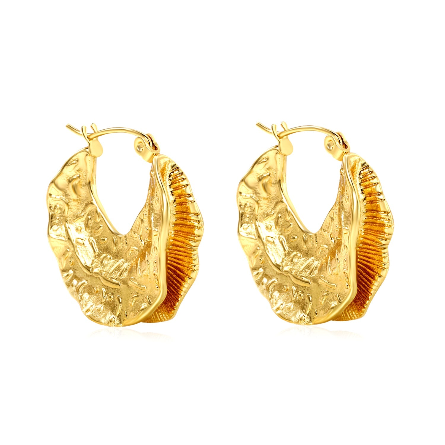 6.3*26mm cast maple leaf earrings gold color asonjewelry